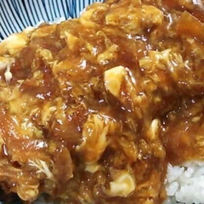 お気に入りの豚カツ屋さんのカツ使用ですが、作りました！あんかけにするとカツに絡んで美味しいですね～♪うちの主人にも好評でした（＾▽＾）ごちそうさまでした♪